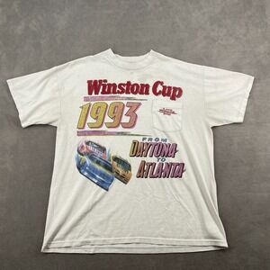 VTG 93' Winston Cup Series T Shirt Sz XL American Born NASCAR Daytona to Atlanta